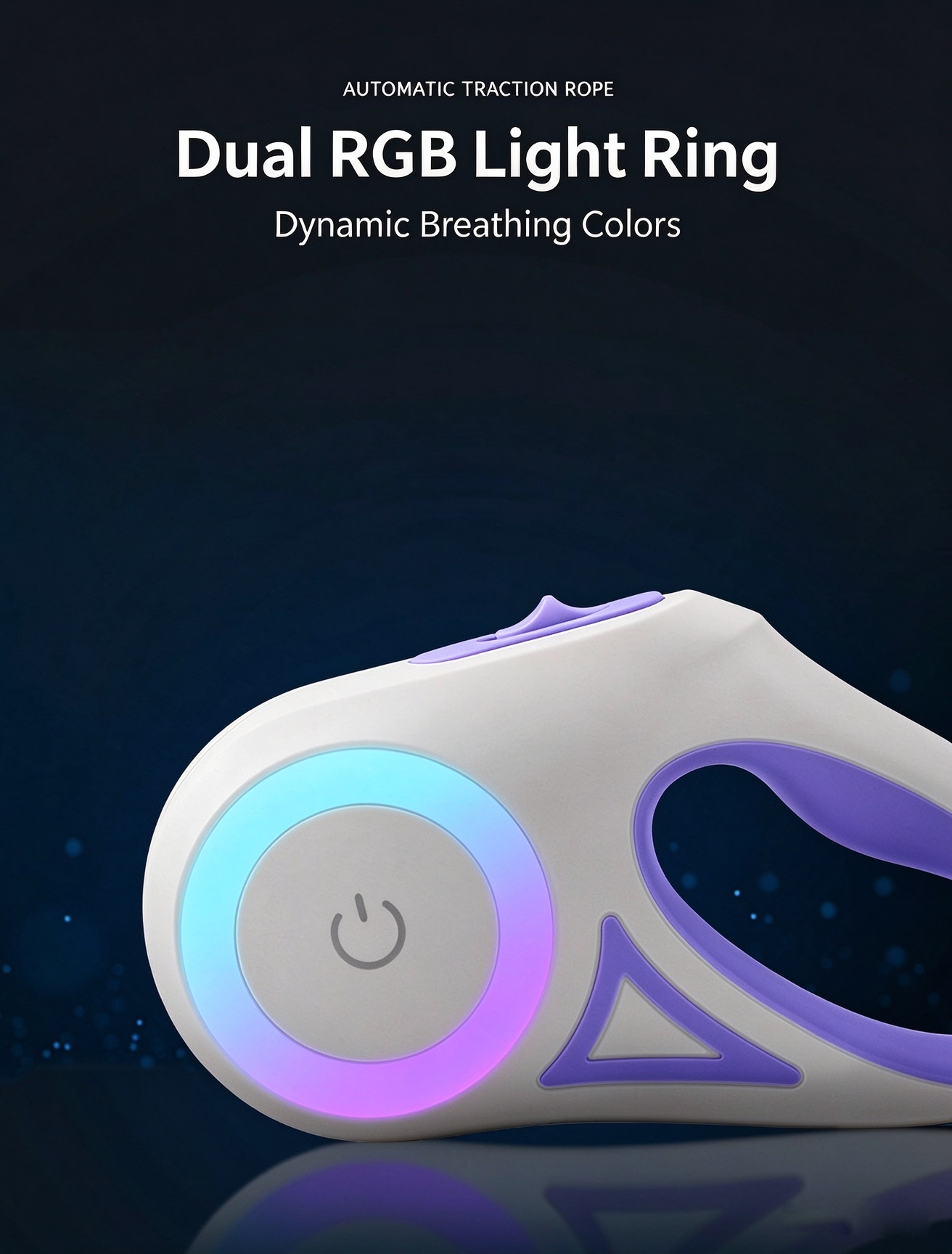 Retractable LED dog leash – full product view